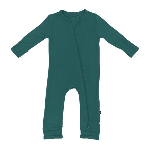 Kyte Baby Zippered Romper In Emerald 6-12