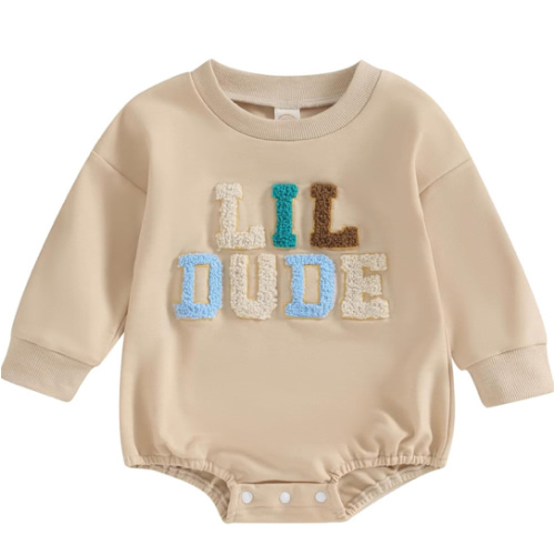 VISGOGO Newborn Infant Baby Boy Girls Oversized Romper Little Dude Sweater Onesie Coming Home Outfit Neutral Clothes