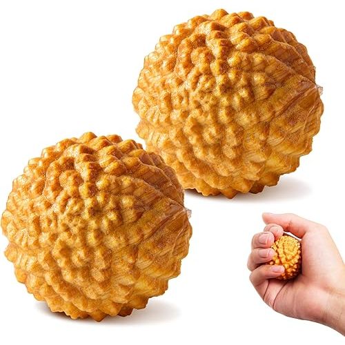 Wooden Massage Ball - 2pcs Acupressure Ball for Natural Labor and Delivery Essentials, Birthing Comb, Labor Comb Spiky Massage Ball Stress Relief