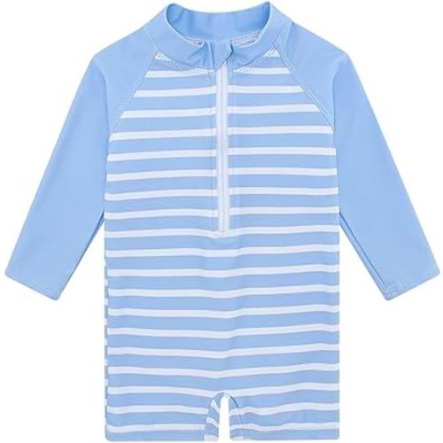 uideazone Baby Toddler Boys Girls Zipper Rash Guard Swimsuit UPF 50+ One Piece Beach Swimwear Bathing Suits 3-36 Months