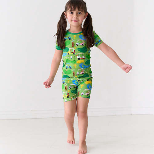 Fairway Fun Two-Piece Short Sleeve & Shorts Pajama Set - Little Sleepies