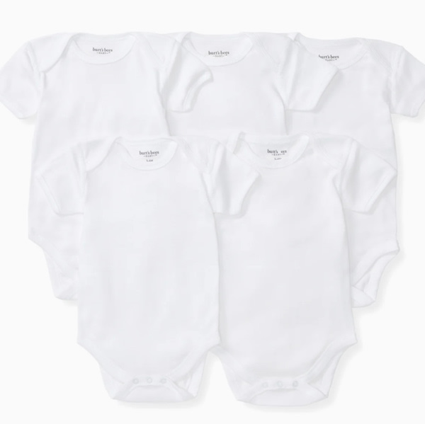 Bee Essentials Organic Short Sleeve Baby Bodysuit 5 Pack 3-6 months – Burt's Bees Baby