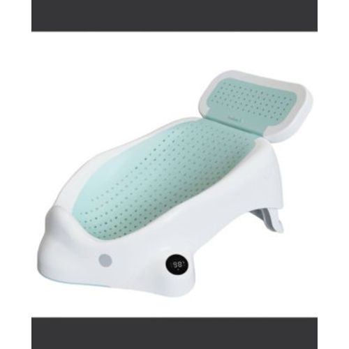 Baby Bather Bath Support with Thermometer for Bathtub or Sink (0-6 Months) Slip-Resistant & Ergonomic for Newborn (Aqua)