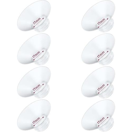 Flange Insert 8PCS 17mm Compatible with Momcozy M9/M6/M5/S12 Pro/V1 Pro/V2 pro, Spectra/Medela/Elvie/NCVI/TSRETE/eufy/Lansinoh/Paruu/MomMed Breast Pump 24mm Shields/Flanges (8pcs-17mm)