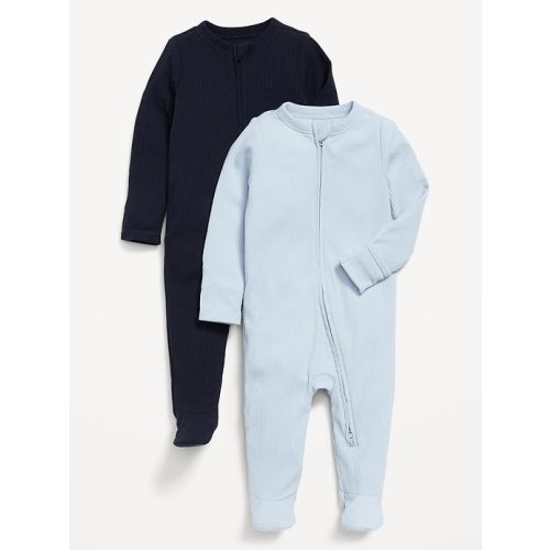 Sleep & Play 2-Way-Zip Footed One-Piece 2-Pack for Baby | Old Navy