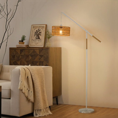 Bay Isle Home™ Aarzo 68" Rattan Arched/Arc Floor Lamp & Reviews | Wayfair