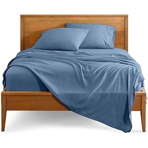 Bare Home Full Sheet Set - Luxury 1800 Ultra-Soft Microfiber Full Bed Sheets - Double Brushed - Deep Pockets - Easy Fit - 4 Piece Set - Bedding Sheets & Pillowcases (Full, Coronet Blue)