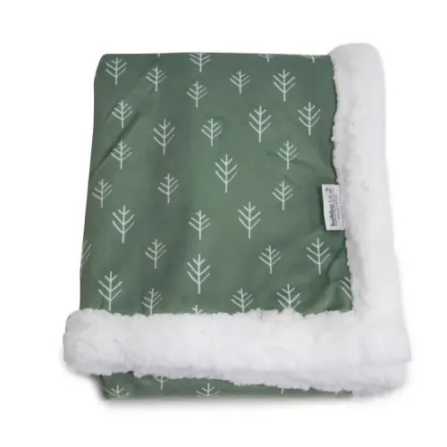 Bubba Nordic Lamb Fleece Blanket Avocado/Forest | Baby Bunting AU
