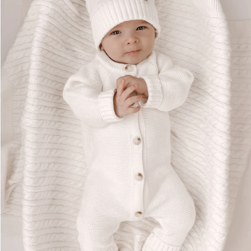 Luna + Luca Classic Purl Knit Jumpsuit - White