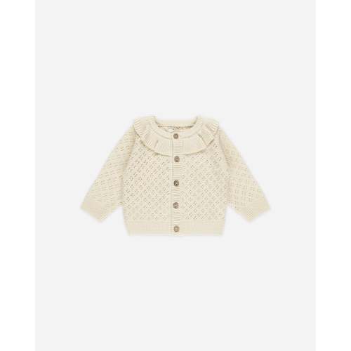 Ruffle Collar Cardigan || Natural