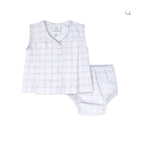 Jill Diaper Set - Wilmington Pink Windowpane.