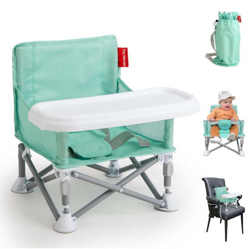 Tiny Marvels 3-in-1 Foldable Baby Booster Seat, Portable High Chair for Feeding and Dining, 6M-3Y