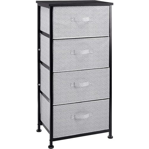 Amazon Basics Fabric 4-Drawer Storage Organizer Unit for Closet, Black
