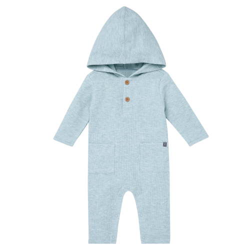 Modern Moments by Gerber Baby Boy Hacci Hooded Long Sleeve Romper, Sizes 0/3 Months - 24 Months