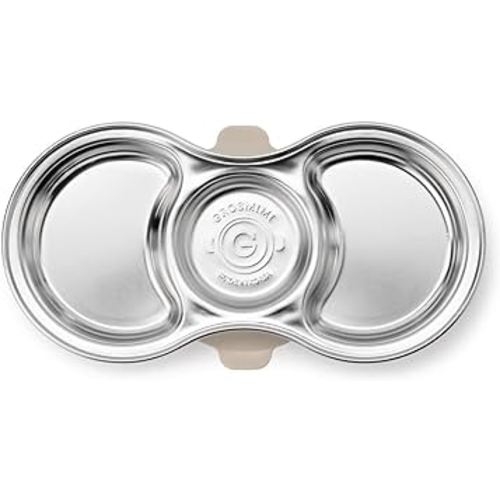 Grosmimi Eco Friendly 304 Stainless Steel Toddler Kid Feeding Divided Plate (3-Section+Silicone Suction)