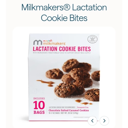 Milkmakers® Lactation Cookie Bites, Chocolate Salted Caramel, 10ct | Munchkin