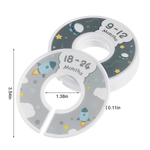 Upain Baby Closet Size Dividers for Clothes Set of 8 Nursery Floral Animal Starry Sky Clothes Organizer by Size/Ages from Newborn to Toddlers Wardrobe Hanger Dividers for Unisex Baby Girls Boys - Multi-pattern 3