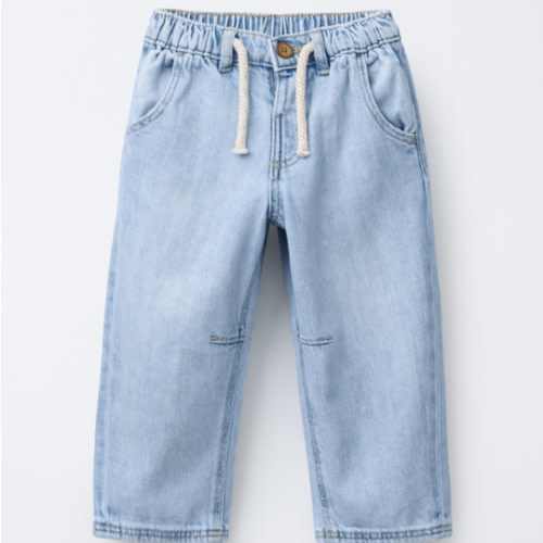 DRAWSTRING BAGGY JEANS - Light blue | ZARA United States