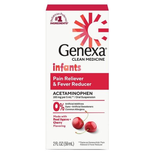 Genexa Infants' Pain & Fever Treatment - Cherry - 2 fl oz: Liquid, 160mg Acetaminophen, 1 Count