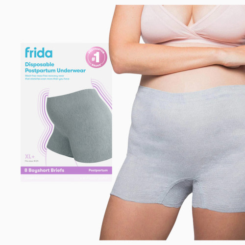 Frida Mom Disposable Boyshort Postpartum Underwear - Gray, XL+