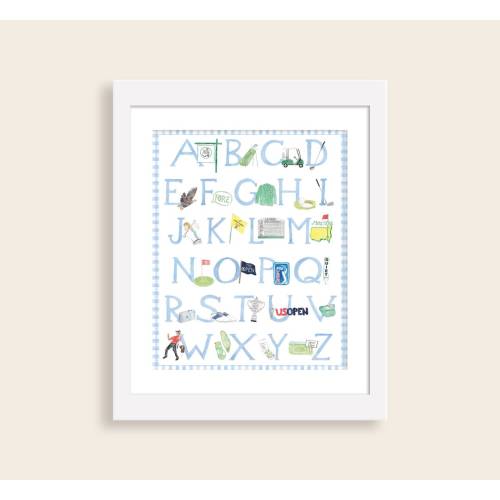 Golf Alphabet Watercolor Nursery Wall Art Print | Golf Nursery Decor | Boy Golf Wall Art | Nursery Alphabet Art Print | Golf Gift Baby Boy