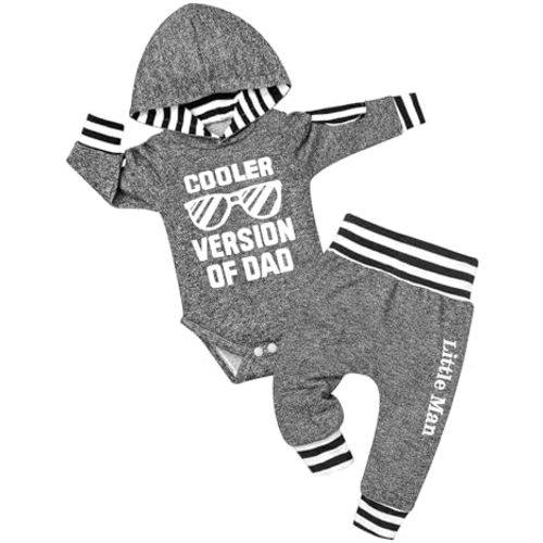Fommy Newborn Baby Boy Clothes Plaid Letter Print Long Sleeve Hoodies + Long Pants 2PCS Fall Winter Outfits Set