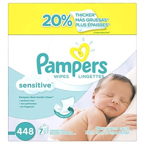 Pampers Baby Wipes Sensitive 7X Refill, 448 Count