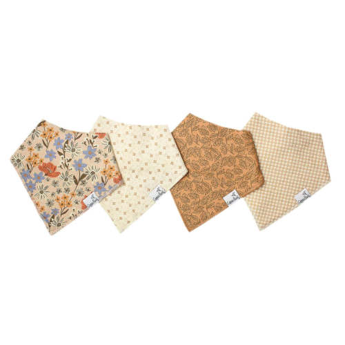 4 Pack Baby Bandana Bibs - Eden