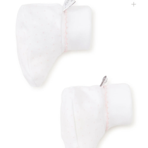 White/Pink New Kissy Dots Print Booties