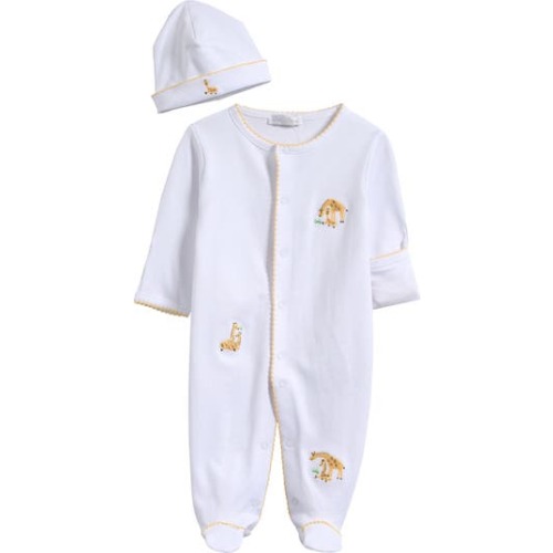 Embroidered Pima Cotton Footie, Newborn