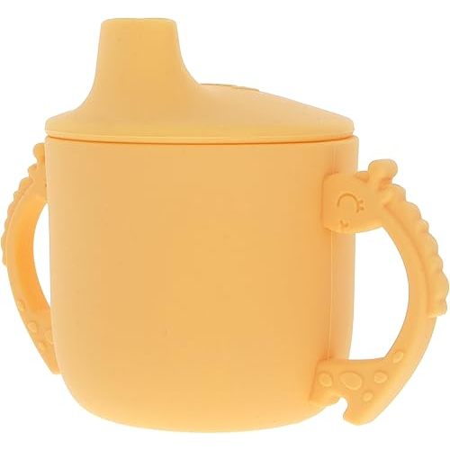 Nuby Animal Friends Silicone Sippy Cup - Toddler Cup with Two Handles - 6+ Months - Yellow Giraffe