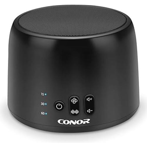 Conor White Noise Machine, Sleep Sound Machine - 24 High Fidelity Soothing Fan & White Noise Sounds, Timer & Memory Feature, Portable Office Privacy or Travel Sleep Therapy for Baby, Kids, Adults