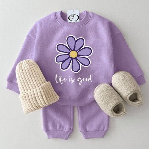 LIFE IS GOOD Baby 2-Piece Purple Set