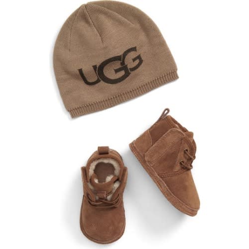 UGG® Baby Neumel Boot & Beanie Set | Nordstromrack