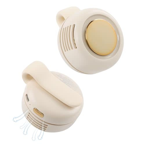 cijikos Small Clip Fan, Portable Silent Mini Bladeless Fan Clip On, 3 Speeds Clip-on Fans for Shirt, Mini Whirlwind Fans for Waist Clips (White)