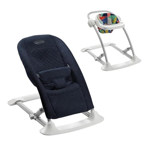 Graco® Jumpstart 4-in-1 Adjustable Infant Activity Bouncer & Jumper Versatile Baby Swing Floor Seat and Kids Chair with Snack Tray Geo Pop