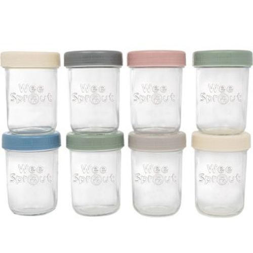 WeeSprout Glass Baby Food Storage Jars w/ Lids - 8oz, 8 Pack Set