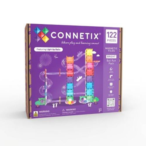 CONNETIX Magnetic Tiles Bright Ball Run Pack 122pc