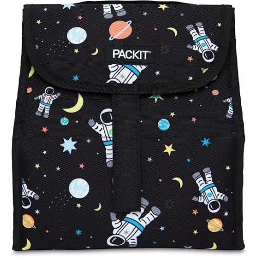 PackIt Freezable Lunch Sack, Spaceman, Built with EcoFreeze Technology, Foldable, Reusable, Fold Closure, Perfect for Fresh Meals On the Go