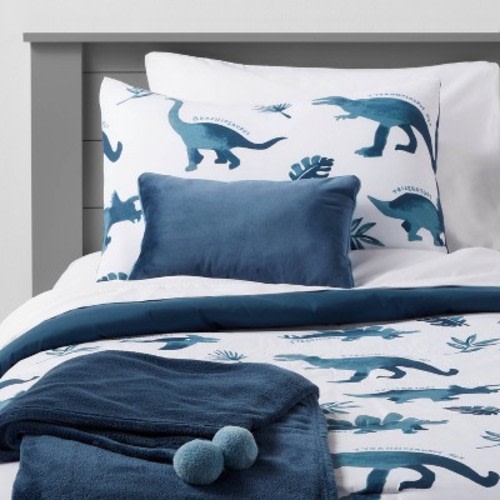Dinosaur Value Multi-Piece Kids' Bedding Set Watercolor Blue - Pillowfort™, Size: Twin