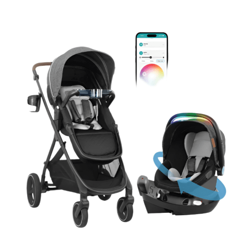 Evenflo Shyft Intuiti Travel System with Revolve180 LiteMax NXT Rotational Infant Car Seat, 2024, Angler Tweed