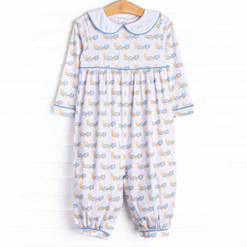 Fresh Air Flyer Long Romper, Blue 9mo