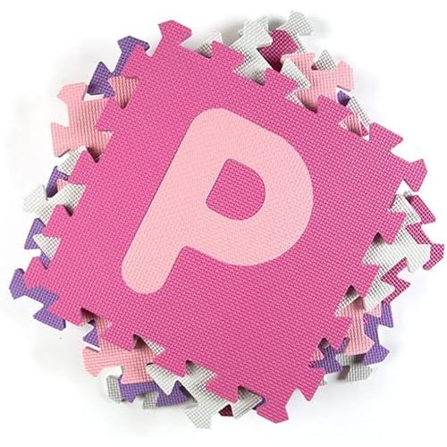 36PCS Foam Floor Tiles Interlocking Puzzle Foam Tiles for Kids Soft Baby Play Mat, 12"x12" Large Educationa Jigsaw Foam Floor Mats for Playroom, Nursery, Gym Pink-Purple(B)