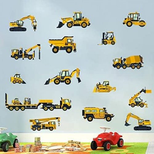 Stoncel Construction Vehicles Wall Stickers (16 Pack)