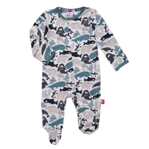 Magnetic Me Girls Modal Magnetic Baby Footie Pajamas | Silky Soft Modal Fabric | Baby Sleepers Available Sizes PRE - 24M