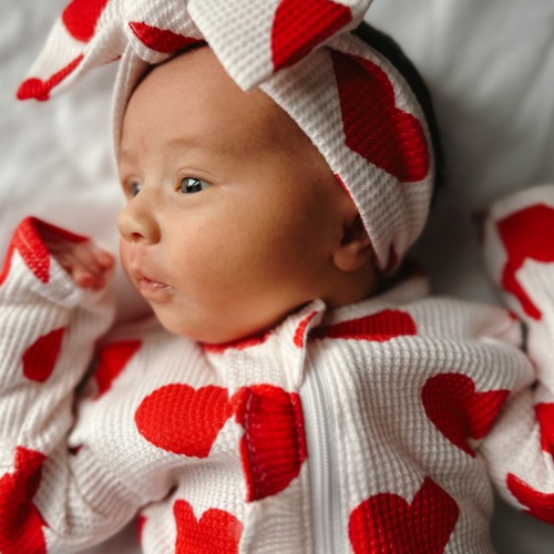 Organic Waffle Knot Bow, Red Heart