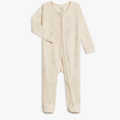 Colored Organics Baby Zip-Up Footed Sleeper with 2-Way Zipper - Newborn Organic Cotton Pajamas