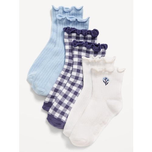Ruffle-Cuff Crew Socks 3-Pack for Toddler & Baby