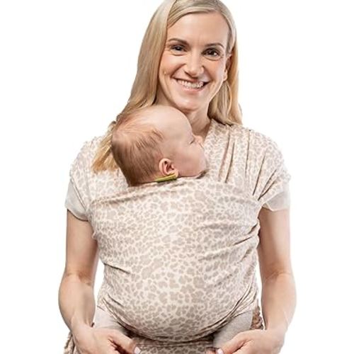 Boba Baby Wrap Carrier - Original Baby Carrier Wrap Sling for Newborns - Baby Wearing Essentials - Newborn Wrap Swaddle Holder, Newborn to Toddler Infant Sling (Sand Leopard)