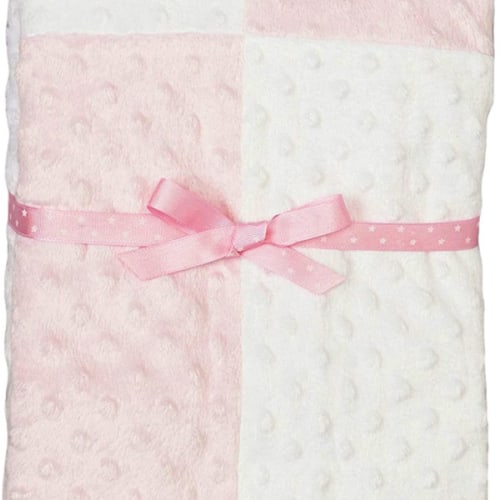 Spasilk Minky Raised Dot Baby Blanket with Satin Trim — Double Layer Blanker for Baby Girls, Baby Boys — Gifts for Newborns — Receiving Blanket